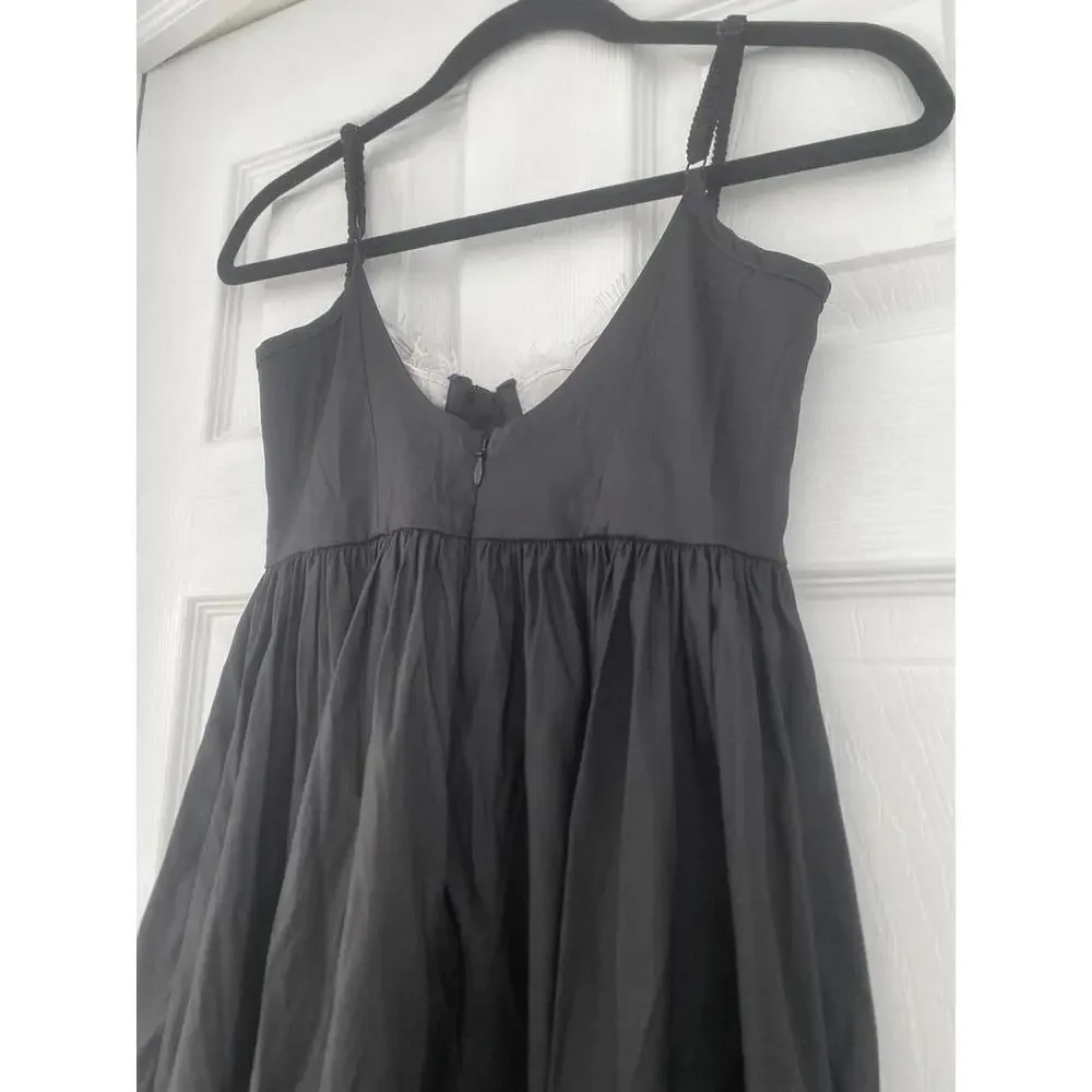 Anthropologie x For love and lemons - Black Midi Dress, Lace Trim, size XS - Picture 8 of 11